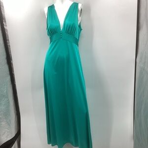 *** Long Nylon Teal Gown *** S